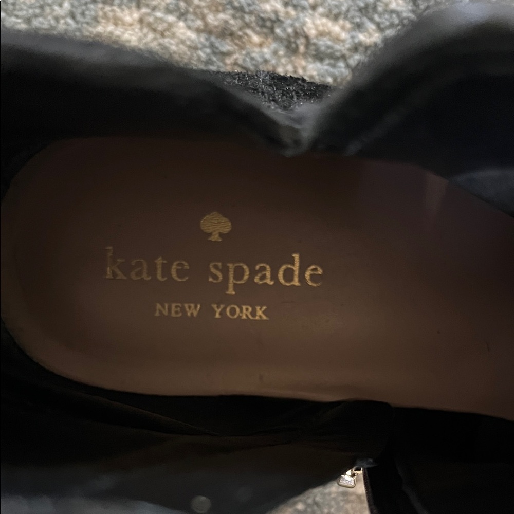 Kate Spade Black Ankle Booties with Brown Sole - Picture 2 of 6